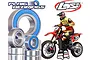 Plaig RC bearing kit for Losi Promoto-MX, featuring a stack of metal ball bearings with blue seals and a Losi Promoto-MX RC dirt bike model.