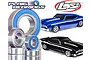Plaig RC bearing kit for Losi 1/16 No Prep Drag Car, featuring various metal ball bearings with blue seals alongside images of blue and black drag cars.
