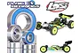 Plaig RC bearing kit for Losi 22 5.0 DC V2 featuring several metal ball bearings with blue rubber seals and images of a Losi RC buggy.