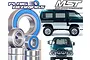 Plaig RC bearing kit for MST CMX V2, featuring various metal ball bearings with blue rubber seals alongside images of an MST RC van model.