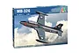Italeri 1/48 scale Aermacchi MB-326 plastic model kit box featuring an illustration of a grey jet aircraft in flight against a cloudy sky.