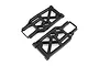 Two black plastic rear lower suspension arms for an HSP RC car, shown from a top-down angle on a white background.