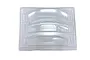 A clear, unpainted polycarbonate GT wing set for 1/10 scale RC cars, still attached to its original vacuum-formed plastic sheet.