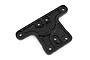 A black plastic HSP front top plate spare part for an RC car, shown from a top-down perspective against a white background.