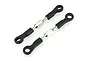 Two HSP 60mm RC turnbuckles with black plastic ball ends and silver metal threaded rods on a white background.