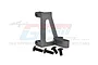 GPM Racing gunmetal silver aluminium servo mount for RC cars with four included black mounting screws.
