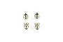 Four silver-coloured metal steering link pivot balls for RC cars arranged in a square on a white background.