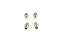 Four small silver-coloured metal pivot balls for RC car suspension arranged in a square on a white background.