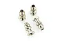 Four silver-coloured metal shock pivot balls for RC vehicles arranged on a white background.