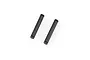 Two black metal hinge pins for RC car suspension, positioned side-by-side on a white background.