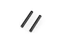 Two black metal hinge pins for RC car suspension, shown side-by-side on a white background.