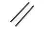 Two black metal suspension arm pins for an RC car, shown side-by-side on a white background.