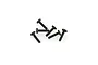 A small pile of six black metal binder head screws with coarse threads against a white background.