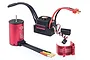 Surpass Hobby 3660 3600kV brushless motor and 90A waterproof ESC combo with a red heat sink on a white background.