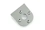 A gunmetal grey aluminium 540 size RC motor mount plate with four countersunk screw holes and a central circular opening.