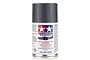 A 100ml can of Tamiya AS-33 Camouflage Grey spray paint for aircraft, featuring the Tamiya logo and safety warnings on a white background.
