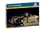 Italeri 1/35 scale AS 42 Sahariana model kit box showing artwork of two military reconnaissance vehicles in a desert setting at night.