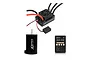 ZTW Beast G2 120A ESC, brushless motor, and LED program card on a white background.