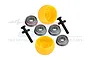 GPM 1/4 Lean Bar Wheels w/ Flanged Metal Shielded Bearings Set - Yellow MX040-Y