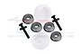 GPM 1/4 Lean Bar Wheels w/ Flanged Metal Shielded Bearings Set - White MX040-W