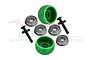 GPM 1/4 Lean Bar Wheels w/ Flanged Metal Shielded Bearings Set - Green MX040-G