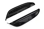 A pair of black plastic HSP stone guards for RC cars, shown from the underside with mounting points visible.