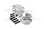 Two silver GPM aluminium rear hub carriers with mounting screws on a white background.