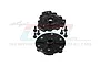 GPM Racing black aluminium cush drive housing components with mounting screws on a white background.
