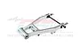 Silver aluminium rear swing arm for RC cars by GPM Racing, shown against a white background with a faint brand watermark.