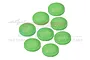 Eight small, round, light green rubber shock bladders arranged on a white background with a faint GPM Racing logo watermark.