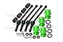 GPM 88mm Carbon Steel Front & Rear CVD Shafts w/ Aluminium Wheel Lock & Hex Claw Set - Green TS088FRS-G