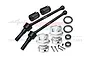 GPM Racing 88mm carbon steel CVD shafts with silver aluminium wheel hexes, bearings, and hardware set.