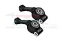 Two black GPM Racing aluminium rear hubs for RC cars, featuring pre-installed bearings and white plastic bushings.
