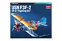 Academy 1/48 scale USN F3F-2 VF-6 Fighting Six plastic model kit box art showing a biplane flying over an aircraft carrier.