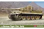 Box art for an Academy 1/72 scale German Tiger-I Early Version tank model kit, showing a painted tank in a desert landscape.
