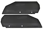 Two black RPM RC rear mud guards with a textured finish and embossed RPM logo, shown against a white background.
