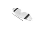 Silver E-Flite horizontal stabiliser for RC plane with black stripes, including a carbon rod and two small screws.