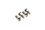 Four silver-coloured metal king pin screws for RC vehicles arranged in a row on a white background.