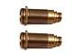 Two bronze-coloured threaded aluminium RC shock bodies for Factory Team FOX V2 shocks.