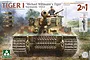 Takom 1/35 Tiger 1 Early + Late/Late Command Tanks Twin Pack Plastic Scaled Model Kit TK2201W