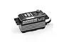 Yeah Racing Hackgear low profile brushless digital servo in a black aluminium case with silver accents.