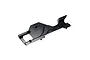A black anodized aluminum RC Maker motor mount for RC cars, shown from a side angle against a white background.