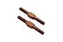 Two bronze-coloured metal RC turnbuckles with threaded ends and a central hexagonal adjustment section.