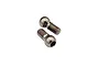 Two silver-coloured metal ball studs for RC cars, featuring threaded shafts and hexagonal sockets on the ball heads.