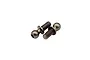 Two metallic RC ball studs with threaded shafts and spherical heads against a white background.