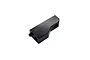 A black anodized aluminium RC Maker floating servo outer mount for RC cars, shown from an angled perspective against a white background.