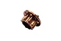 A bronze-coloured metal RC Maker centre layshaft pulley housing shown from an angled perspective against a white background.
