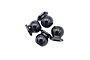 Four black RC shock balls arranged in a cluster on a white background.