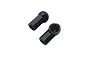 Two black plastic closed ball cups for RC car anti-roll bars shown against a white background.