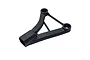 A black plastic RC car upper suspension arm component viewed from an angle against a white background.